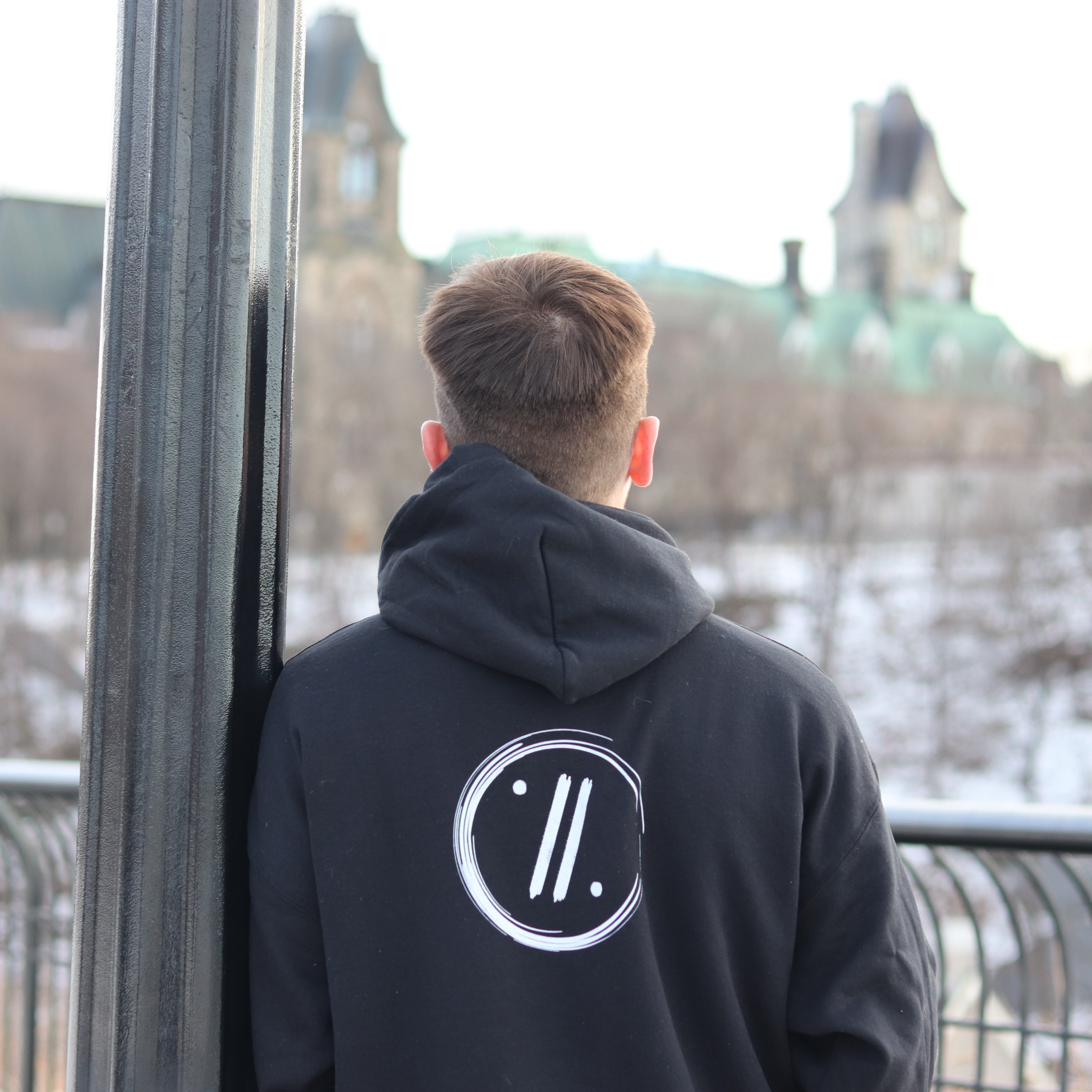 11% Black Hoodie Relax Fit ELEVEN