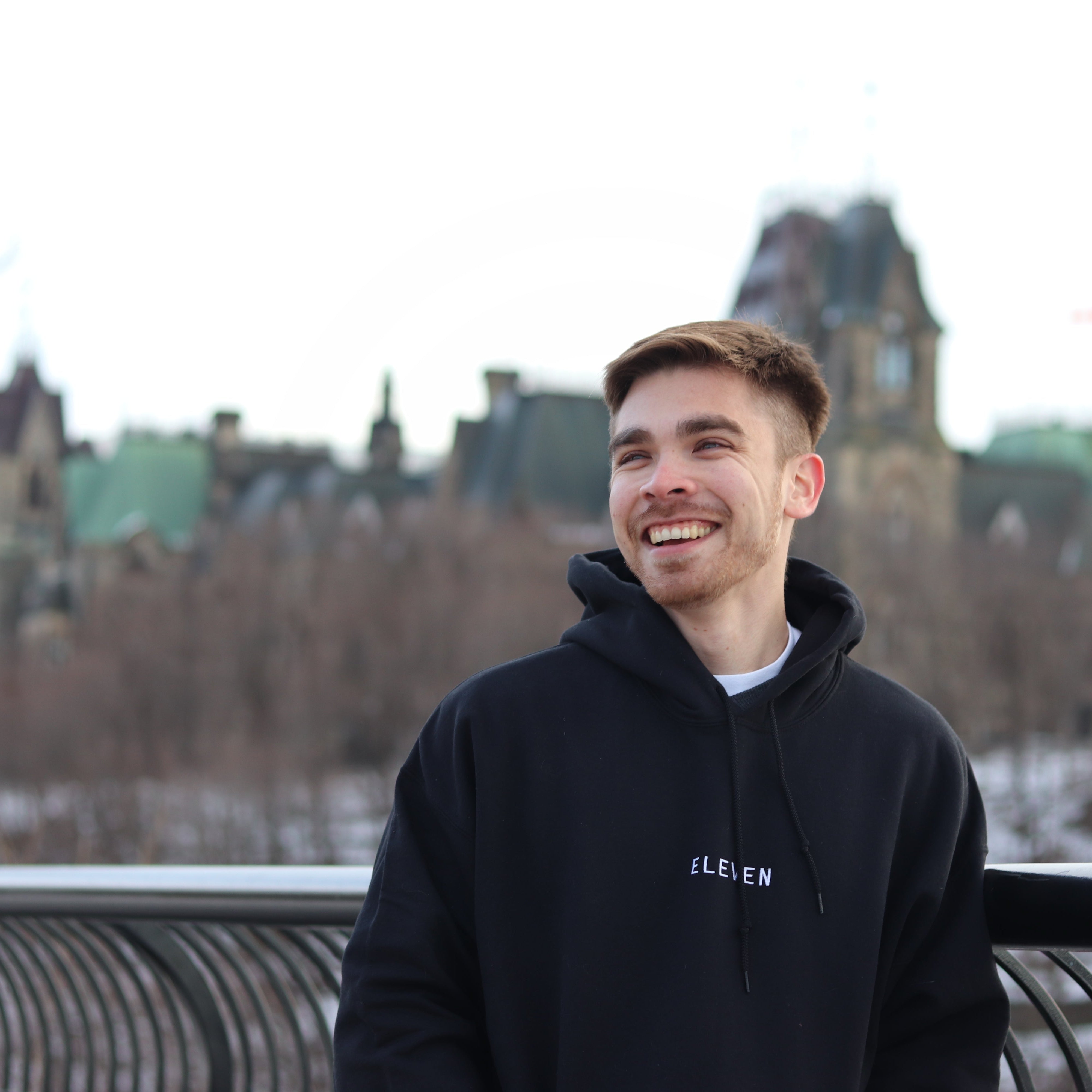 11% Black Hoodie Relax Fit ELEVEN